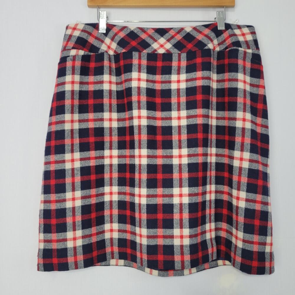 Talbots Wool Blend Plaid Pencil Skirt sz 16W Career Wear Preppy Classic Heritage